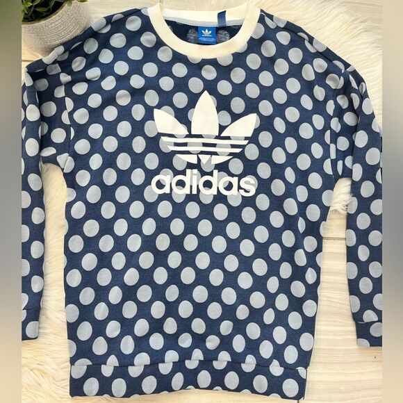 Adidas Blue Polka Dot Sweatshirt - Picture 2 of 10